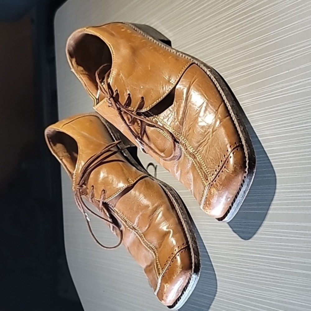 Fratelli Select Brown Leather Oxfords Men's 10.5 Fair‎ Condition
